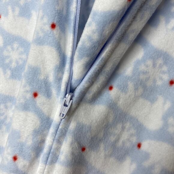 GAP Fleece Full-Zip Hooded Footless Snowflake & Polar Bear Pajamas Girls Sz 10 - Picture 10 of 10